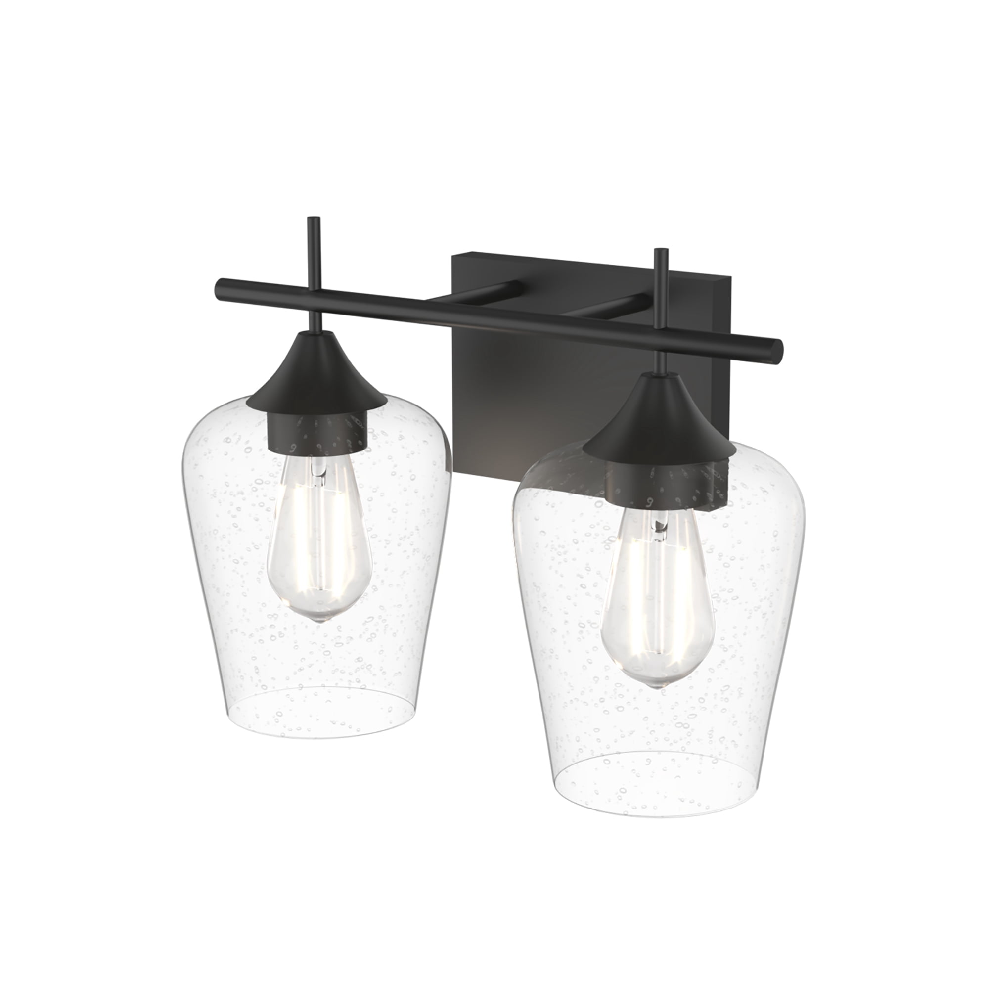 Costway 2-Light Wall Sconce Modern Bathroom Vanity Light Fixtures with Clear Glass Shade