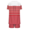 thumbnail image 6 of Nmnitkp Pajamas for Women Set Soft and Friendly Skin Pajamas Set For Women Striped Dots Printing Pajama Set Short Sleeve Sleepwear Soft Button Down Pjs Set Nightwear Lounge Sets with Pockets S-3XL, 6 of 7