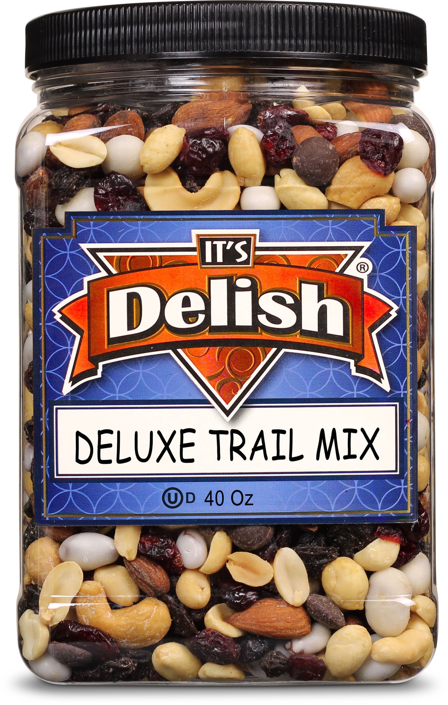 Deluxe Trail Mix with Greek Yogurt, Chocolate, Fruit and Nuts by Its Delish  2.5 lbs Jumbo Container  Healthy Mix of Greek Yogurt Coated Raisins & Dark Chocolate Chips, Dried Fruit and Nuts,...