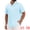 Light Blue, variant on DARING DIVA Men's Solid Color Stand Collar Short Sleeve Henley Shirts L White