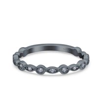 Rose Tone, Simulated Cubic Zirconia Size-5 Eternity Ring Wedding Engagement Band Marquise 925 Sterling Silver