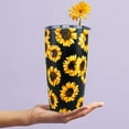 thumbnail image 2 of Sunflower Tumbler with Lid and Straw 20 oz Travel Sunflower Cups Stainless Steel Vacuum Insulated Coffee Mug Gift for Women and Men, 2 of 5