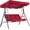 Red, variant on HarmonyStrings Outdoor Swing Chair with Canopy Stand for Patio Porch Backyard Garden | 3-Person Seating 600 lb Capacity 45° Adjustable Canopy Cushioned Seat Reinforced Steel Frame