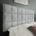 thumbnail image 2 of Castle Place Classic Sqaure Tufted Velvet Upholstered Twin Headboard, Silver Grey, 2 of 8