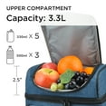thumbnail image 4 of Tirrinia Insulated Lunch Box for Men Women, Leakproof Thermal Bento Lunch Bag Cooler Tote, Dual Compartment with Shoulder Strap, 10.3" x 7.5" x 8.6", Dark Blue, 4 of 8
