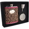 thumbnail image 1 of Visol VSET32-1284 Cheetah 6 oz Pink Leather Stellar Flask Gift Set, 1 of 1