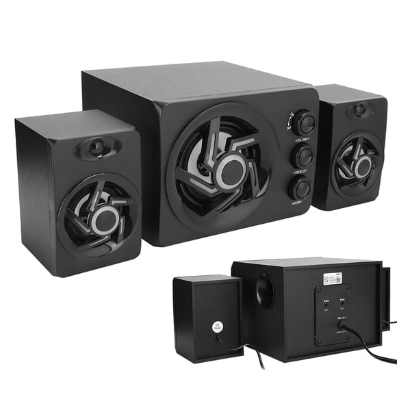 Herwey PC Subwoofer Mini Speaker, With Cool Light 2.1 ABS Material For Computer PC