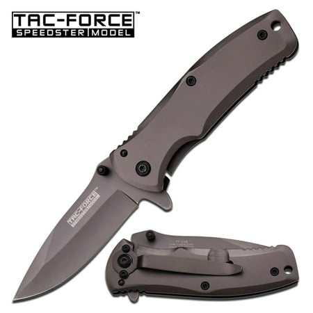 Tac-Force Assisted Opening Gray Tinite Knife (Best Uk Legal Folding Knife)