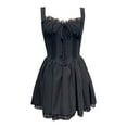 thumbnail image 1 of Vestido liso con lazo francés para mujer: falda clásica, adorable y elegante para el día a día, el trabajo o salir por la noche, tallas S-XL, 1 of 7