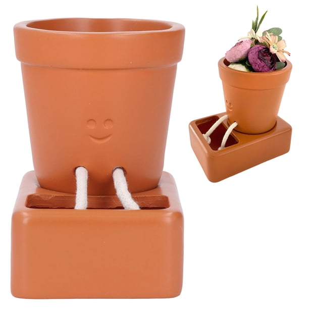 Maceta, Adorno Decorativo Multifuncional Sentado, Maceta Con Cara Sonriente Para Interiores