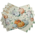 thumbnail image 4 of Ensemble de 4 Napperons Citrouilles et Feuilles d'Automne, 12x18 Pouces Aquarelle Automne Action de Grâce Résistant à la Chaleur Lavable Napperon en Lin Saisonnier Style Ferme pour Table, Fête Cuisine Salle à Manger Décoration, 4 of 6