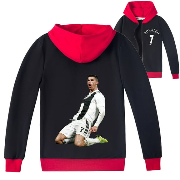 Kids Zipper Fashion Hooded Outerwear Jacket Sweatshirt Hoodies Sweatsuit Boys Cristiano Ronaldo Jacket