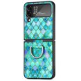 thumbnail image 4 of For Samsung Galaxy Z Flip 4 Case Luxury PU Leather Colorful Shockproof Ring Holder Portable Protective Cover, 4 of 5
