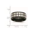 thumbnail image 2 of Stainless Steel Brushed Satin and Black Plated 9mm Band Ring Size 10 Ring for Women and Men, 2 of 2