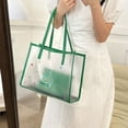 thumbnail image 4 of HLONK Stylish Clear PVC Tote Bag Large Capacity Handbag for Beach Work and Leisure, 4 of 21