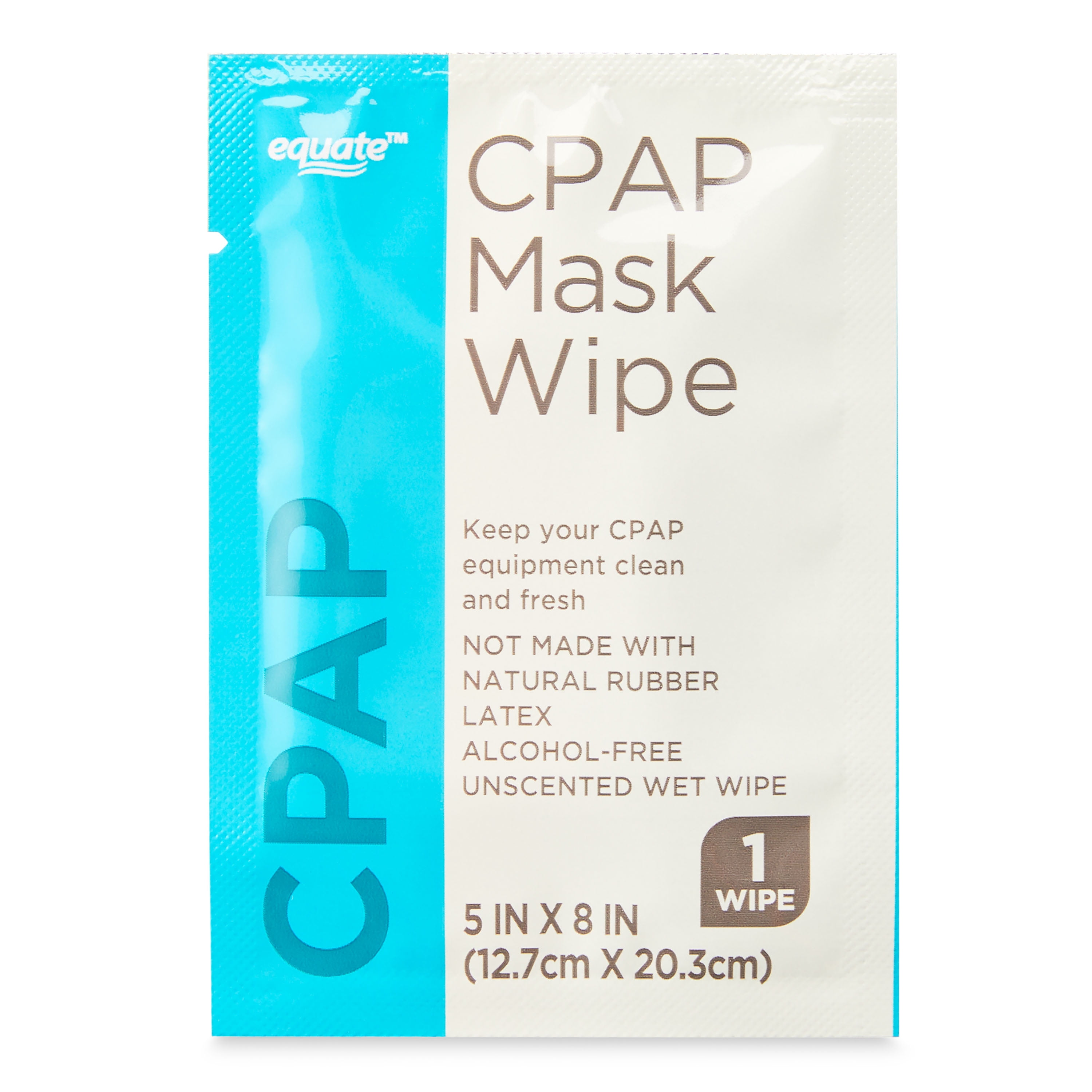 (2 pack) Equate CPAP Mask Wipes, Individually Wrapped and Unscented, 100% Cotton, 10 Count (1 Pack)