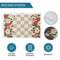 thumbnail image 6 of Beige Plaid Placemats Set of 4, Red Floral Japanese Abstract Buffalo Lattice Placemats for Dining Table, Place Mats for Kitchen Tabletop, Waterproof Wipeable Dining Table Mats Set, 6 of 9