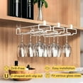thumbnail image 2 of 2 Pack Wine Glass Holder Stemware Rack Hanger Under Cabinet Wine Glass Rack Kitchen Hanging Storage Rack Organizer,White, 2 of 18