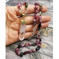 thumbnail image 5 of K-KED Natural Rough Quartz Pendant Tourmalines Chips Stone Beads Handmade Necklace-108 piece beads, 5 of 6