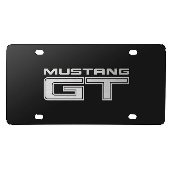 Ford Mustang GT 3D Black Stainless Steel License Plate