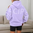thumbnail image 4 of SwiftWear Women's Oversized Pullover Hooded Sweatshirt with Back Lettering, Fall Winter Casual Wear Hoodie with Front Pockets Purple, 4 of 6