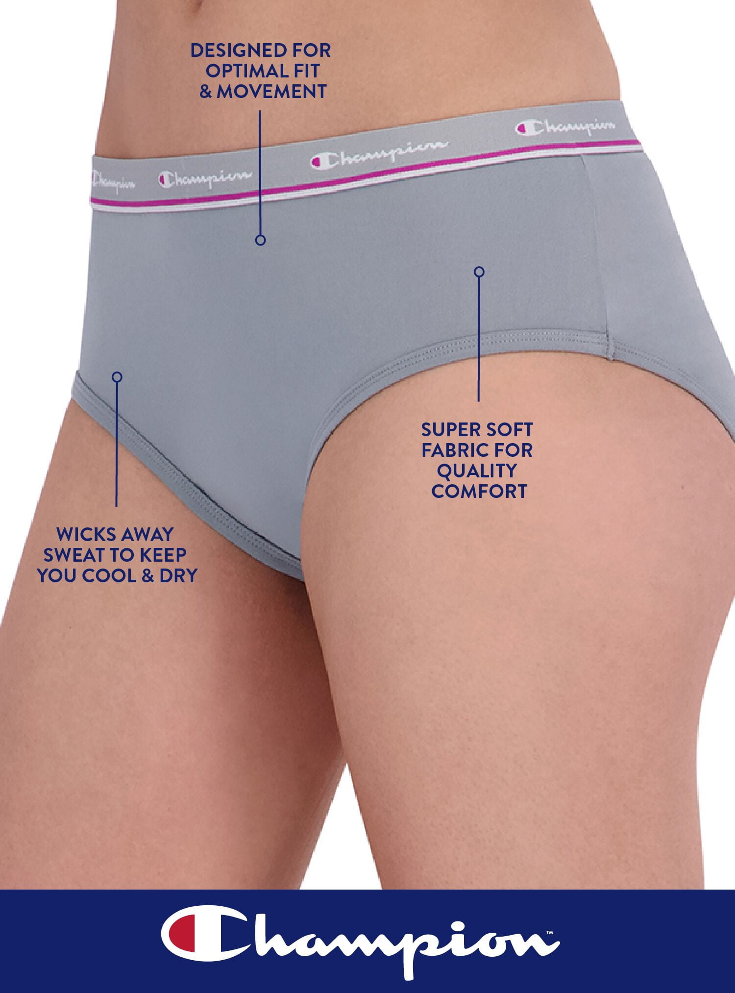 Champion Women’s Hipster Underwear, 5 Pack, Sizes S - 2XL