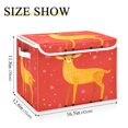 thumbnail image 3 of Storage Box With Lid 16.5x12.6x11.8In Foldable Stacked Household Storage Box Warm Christmas Deer, 3 of 7