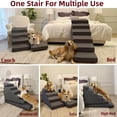 thumbnail image 3 of Dog Stair Ramp for High Beds. 6-Step Dog Stair Ramp for Sofa Beds. Pet Steps for Dogs. Non-Slip, Balanced and Portable. Multifunctional 6 Steps, Gray, 3 of 4
