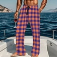 thumbnail image 2 of zbxnLI Mens Plaid Pajama Pants with Pockets Drawstring Elastic Waist Casual Pj Sleepwear Lounge Pants, 2 of 6