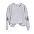 thumbnail image 4 of mgoYE Women Christmas Sweatshirt Christmas Light Sweatshirts Merry and Bright Xmas Long Sleeve Shirts Crewneck Pullover Tops(Light Gray,XL), 4 of 5