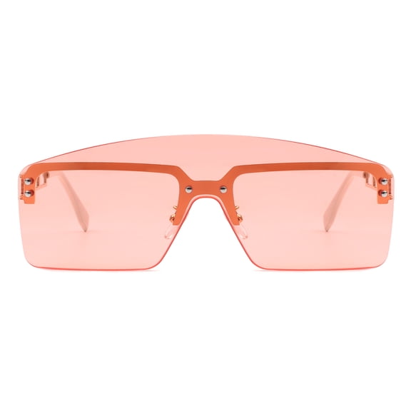 Pink-Orange Gradient Frame Sunglasses - Transparent Lens UV Protection Fashion Daily Casual Eyewear