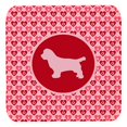 thumbnail image 1 of Sussex Spaniel Valentine Hearts Foam Coasters - Set 4, 3.5 x 3.5 In., 1 of 1