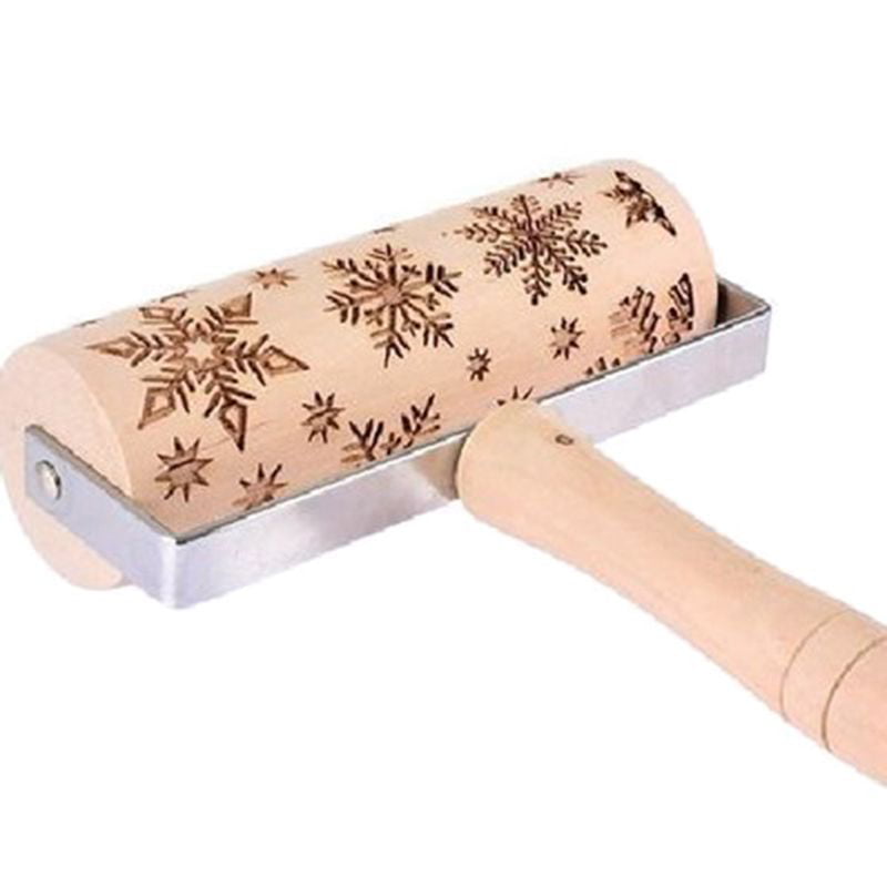 Engraved TEDDY BEARS rolling pin wooden laser cut pattern unique design for kids