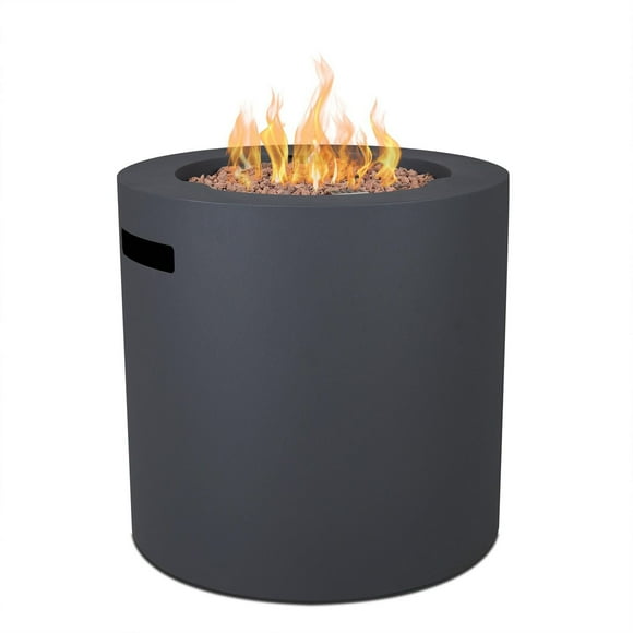 Aegean 24" Round Steel Propane Fire Pit Table with Hidden Tank