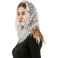 thumbnail image 5 of Triangle Lace Mantilla Veil Tulle Scarf Shawl Covering Church Veil for Mass Wedding Bridesmaids, 5 of 8