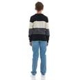 thumbnail image 4 of Sezzit Boys 100% Cotton Crewneck Sweater Soft Knit Pullover for Fall and Winter Long Sleeve Warm Knit - Black Stripes - Size 4, 4 of 7