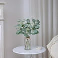 thumbnail image 3 of TETOU Artificial Eucalyptus Stems in Glass Vase with Faux Water, 13" Fake Plant Eucalyptus Leaves for Home Office Farmhouse Wedding Centerpiece Decor, 3 of 9