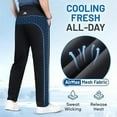 thumbnail image 5 of Ice Silk Mesh Panel Casual Pants, Comfort for Man Over 55, Stretch Breathable Quick Drying Pant with Pockets, 5 of 7