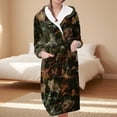 thumbnail image 2 of Women's Fleece Plush Robe Long Warm Plush Bathrobe Loungewear Jacket Printed Comfort Robe, 2 of 5