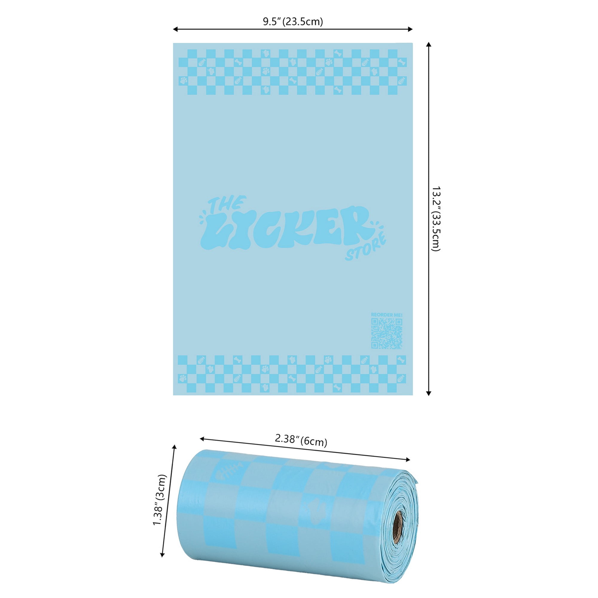 THE LICKER STORE The Licker Store 13 in. x 9 in. Extra Thick Leak Proof Unscented Dog Poop Bags, Blue (300 Count, 20-Rolls), WBG1000A-20SET