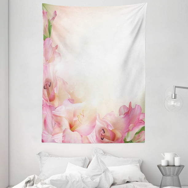 wallpapers Hang Tapestry In Corner Of Room pink and white tapestry orchid blossoms corner ornament on a dreamy backdrop floral fantasy wall hanging for bedroom living room dorm decor peach