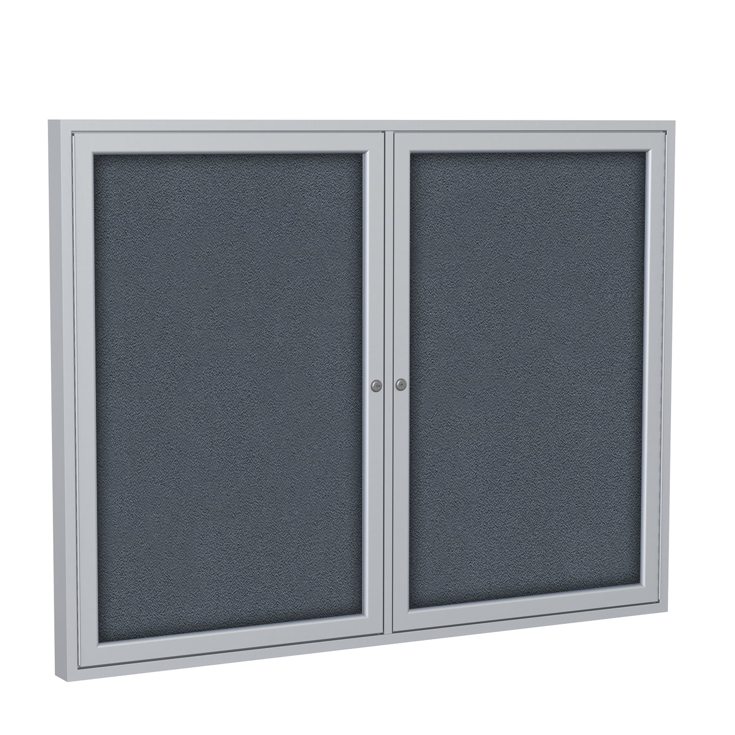 PA23660F91 Notice Board Ghent 2 Door Aluminum Satin Frame Enclosed