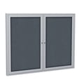 thumbnail image 1 of PA23660F-91 Notice Board Ghent 2 Door Aluminum Satin Frame Enclosed Fabric Bulletin Boards , 3'H x 5'W, Gray, 1 of 2