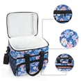thumbnail image 6 of FORMRS Insulated Cooler Bag 24 Cans Capacity Soft Leakproof Lunch Box with Side Pockets, Blue Daisy, 6 of 7