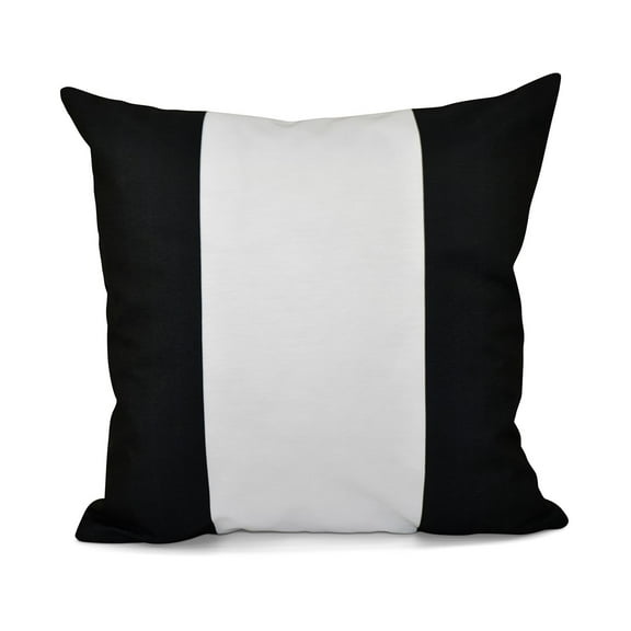 Simply Daisy 16" x 16" Big Stripe vertical Decorative Pillow, Black