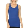 thumbnail image 3 of Lightweight Cotton Scooped Neckline Stretchy Racerback Ribbed Tank top for Women (Denim Blue, X-Large), 3 of 3