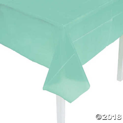 Mint Green Plastic Tablecloth