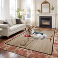 thumbnail image 2 of Farmhouse Roosters Area Rugs 6'x9', Washable Small Throw Rugs for Kitchen Dining room, Vintage Farm Chicken Pink Leaves Indoor Outdoor Rug Non-Slip Low Pile Carpet Runner Reversible Floor Mats, 2 of 8