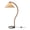 Wood - Brown, variant on AISWORD Mid Century Curved Arc Floor Lamp with Pleated Fabric Shade, Solid Bentwood S-Shape Standing Reading Light with Heavy Base, Brown