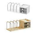 thumbnail image 3 of QualitChoice Desktop with Document Tray, Spacious Workstation Sorter Desk Multi-Purpose School Supply Case Pen Pot for Study or light yellow, 3 of 6